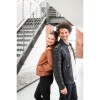 geaca de piele barbati mauritius gbderry neagra model biker
