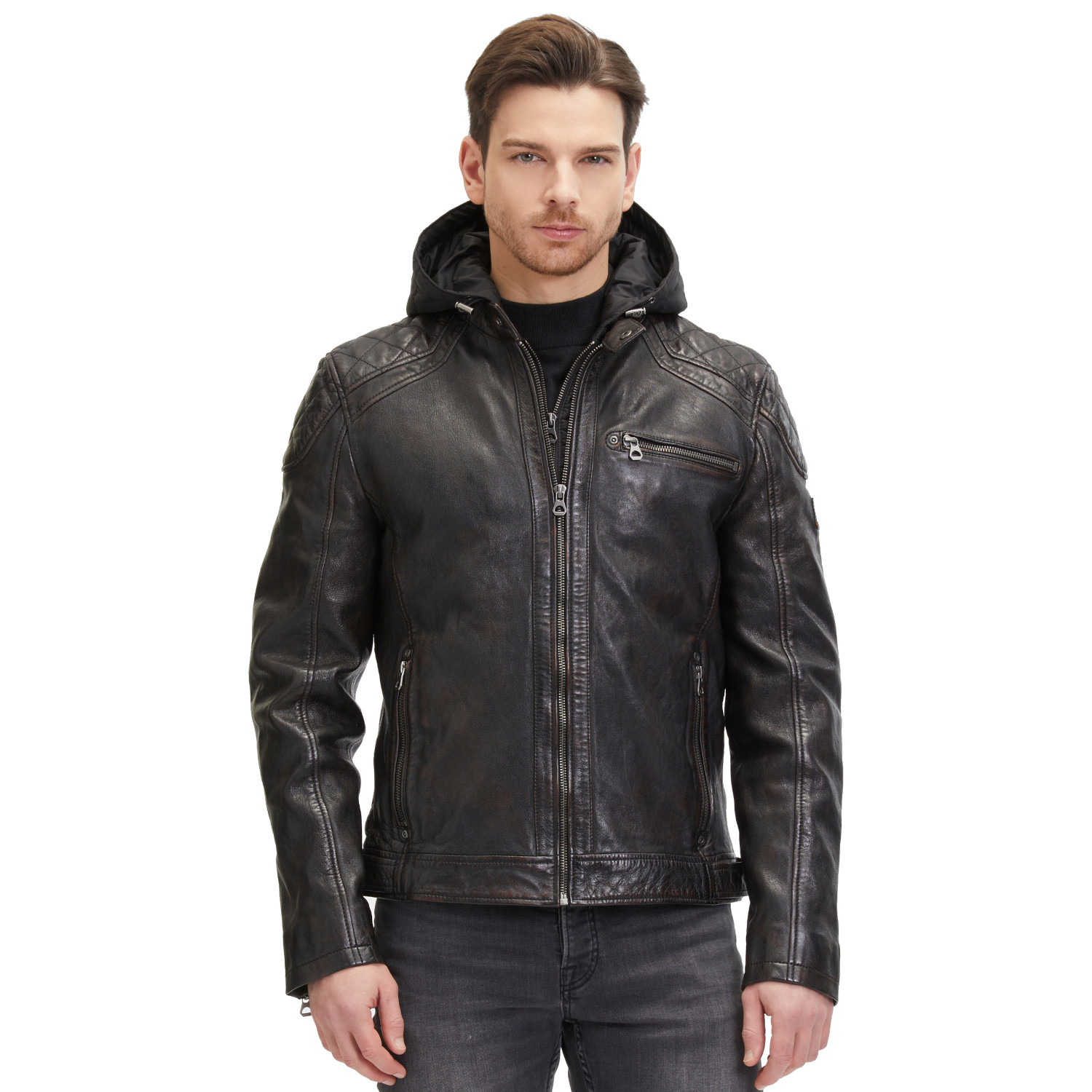 Geaca de Piele Barbati Mauritius Maro Antic GMArrian – Black Friday