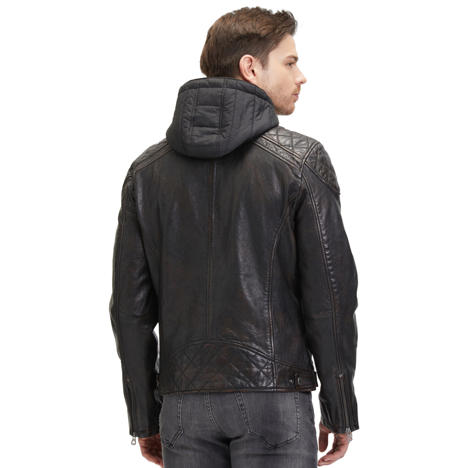 Geaca de Piele Barbati Mauritius Maro Antic GMArrian – Black Friday