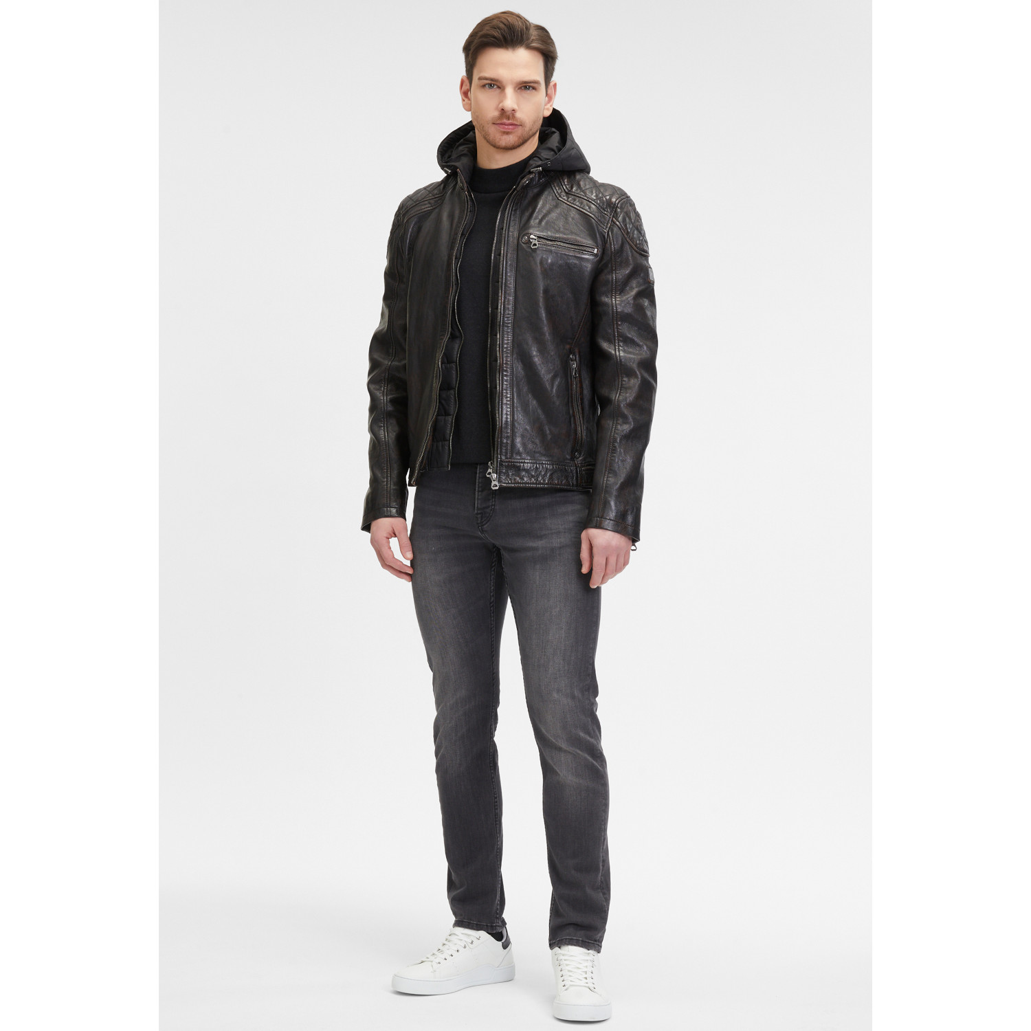 Geaca de Piele Barbati Mauritius Maro Antic GMArrian – Black Friday