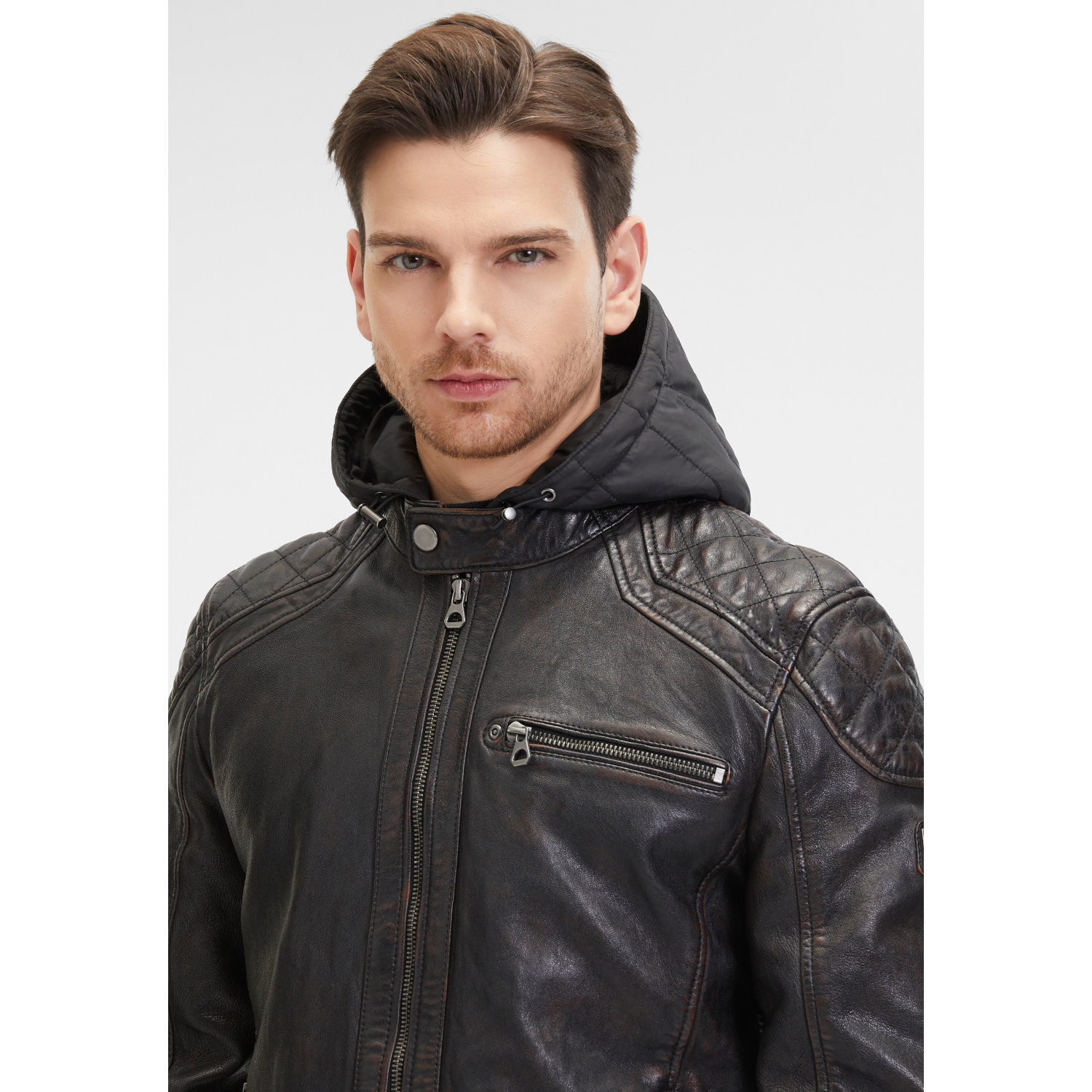 Geaca de Piele Barbati Mauritius Maro Antic GMArrian – Black Friday