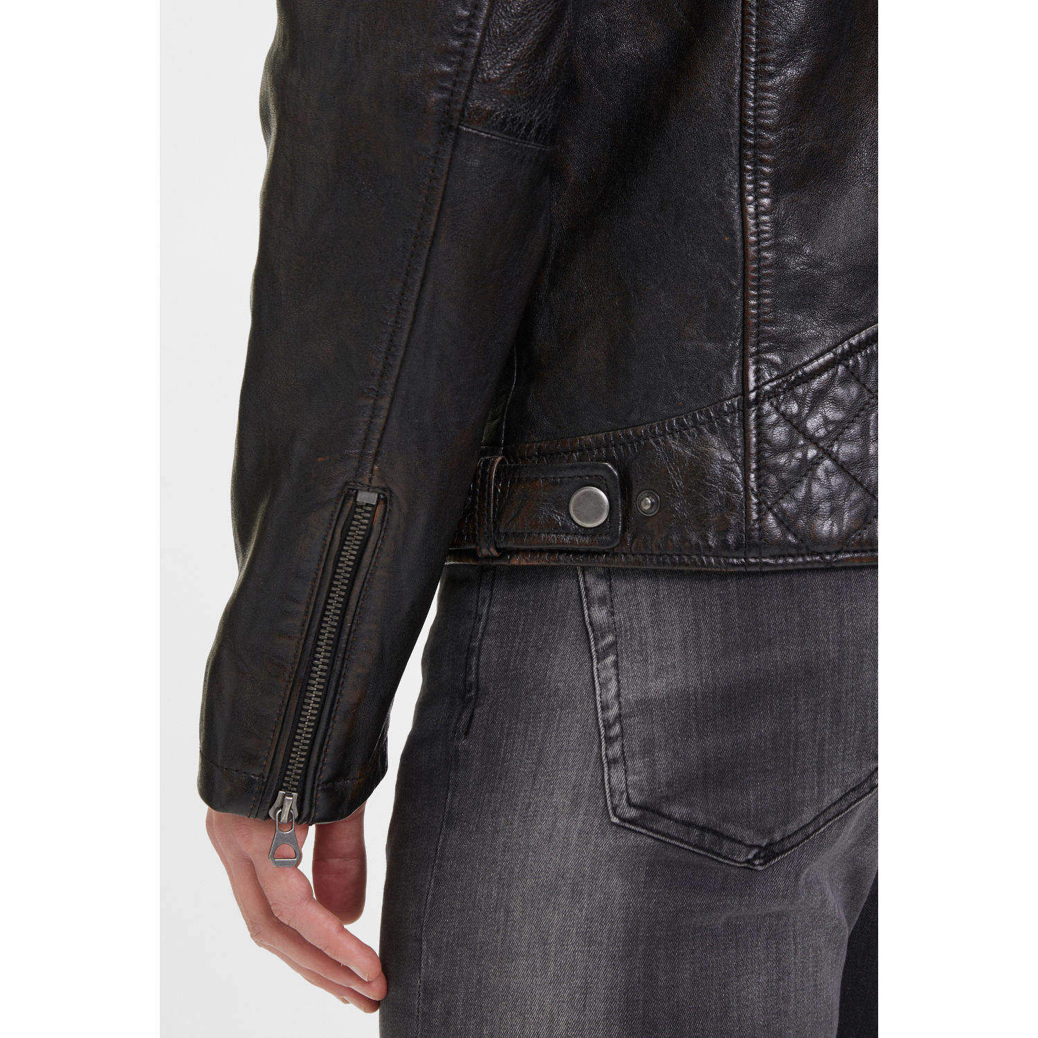 Geaca de Piele Barbati Mauritius Maro Antic GMArrian – Black Friday