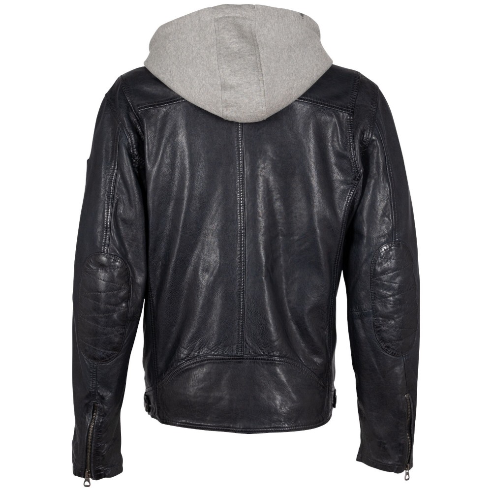 Geaca de Piele Barbati Mauritius Negru/Bleumarin GMBraeden