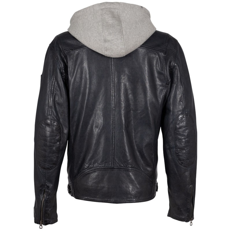 Geaca de Piele Barbati Mauritius Negru/Bleumarin GMBraeden – Black Friday