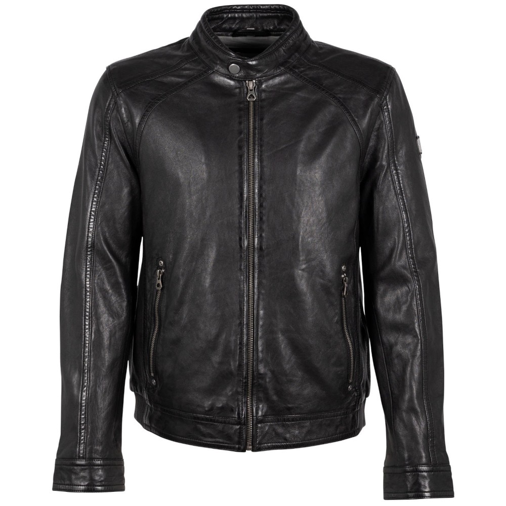 Geaca de Piele Barbati Mauritius Neagra GMBreston Geaca de Piele Barbati Mauritius Neagra GMBreston - readytowear.ro