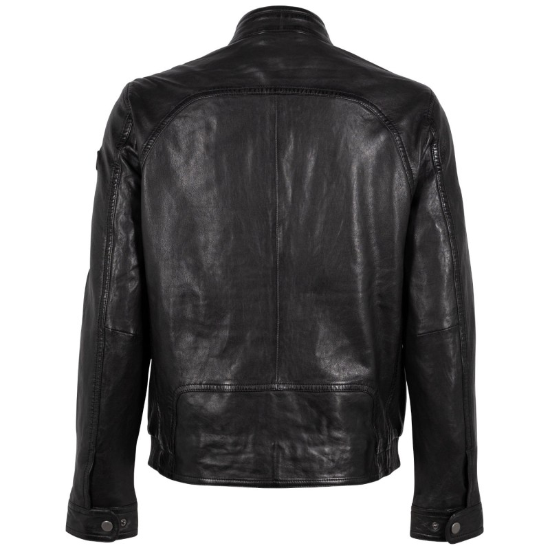 Geaca de Piele Barbati Mauritius Neagra GMBreston – Geci de Piele