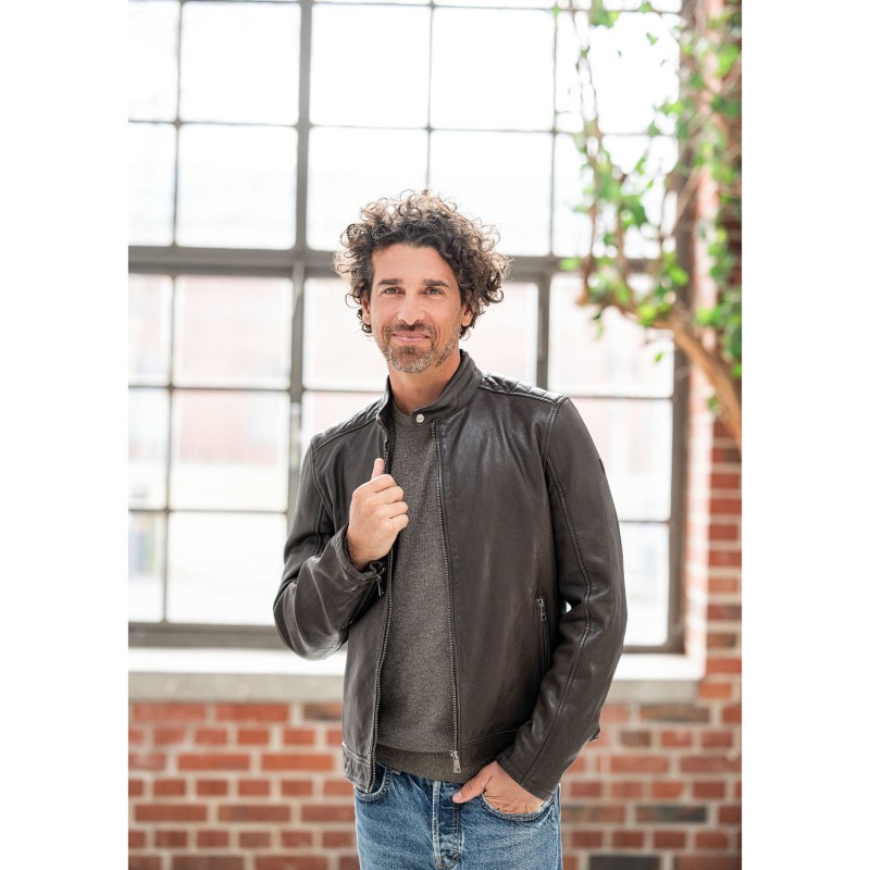 Geaca de Piele Barbati Mauritius Maro Inchis GMBrody – Black Friday