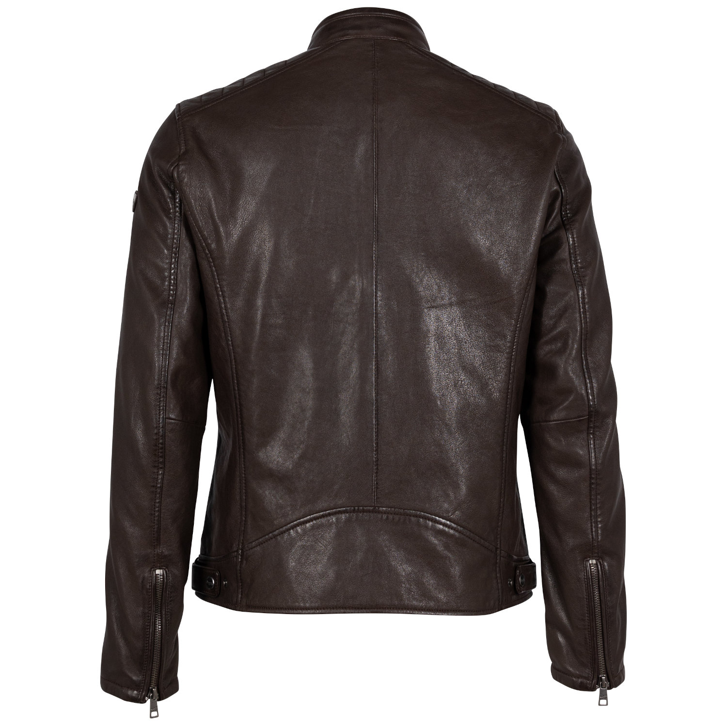 geaca de piele barbati mauritius maro inchis gmbrody regular fit