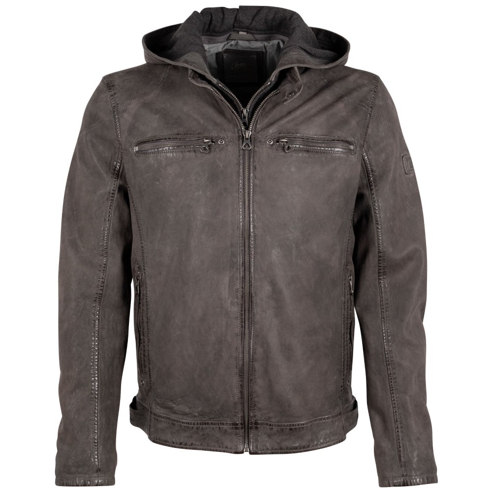 Geaca de Piele Barbati Mauritius Antracit GMCalan Geaca de Piele Barbati Mauritius Antracit GMCalan - readytowear.ro