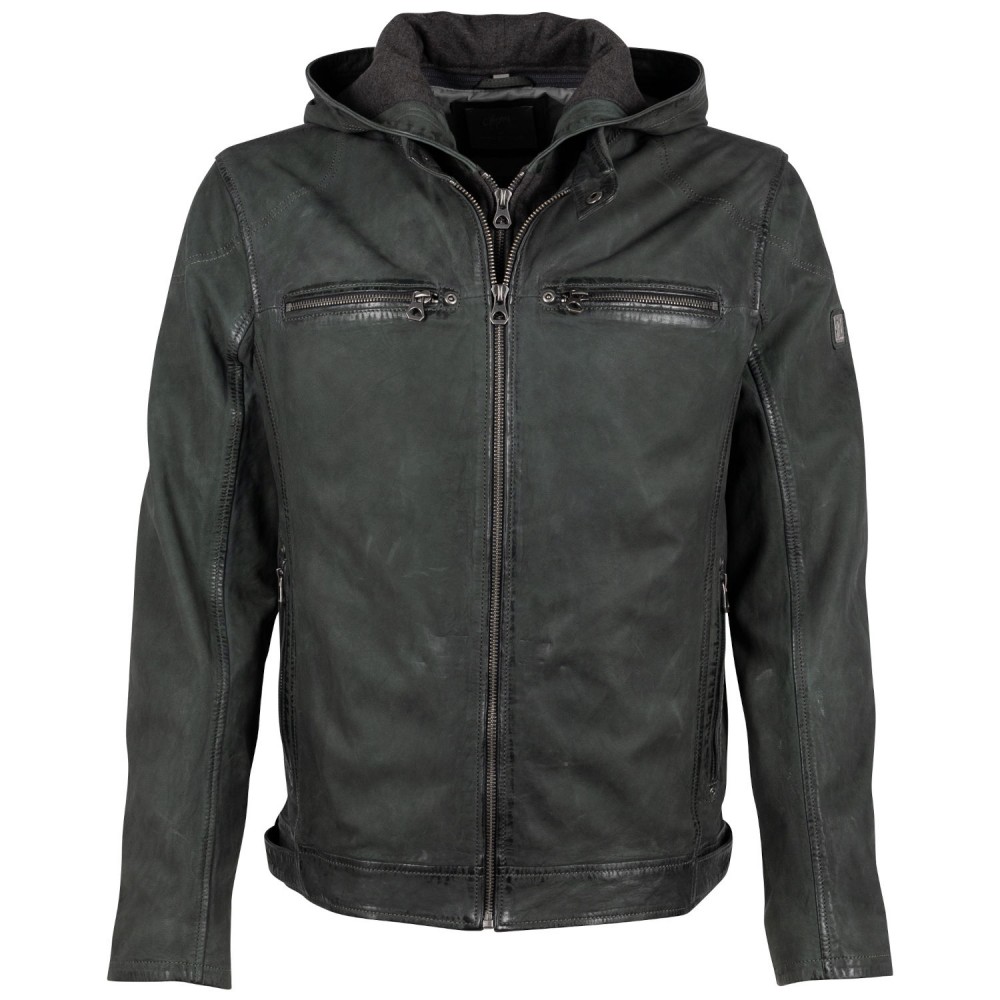 Geaca de Piele Barbati Mauritius Verde Inchis GMCalan Geaca de Piele Barbati Mauritius Verde Inchis GMCalan - readytowear.ro