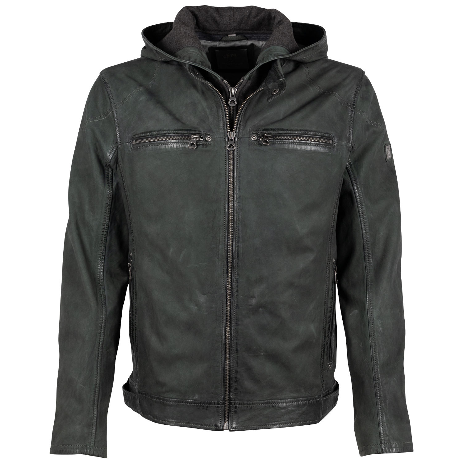 Geaca de Piele Barbati Mauritius Verde Inchis GMCalan – Geci de Piele