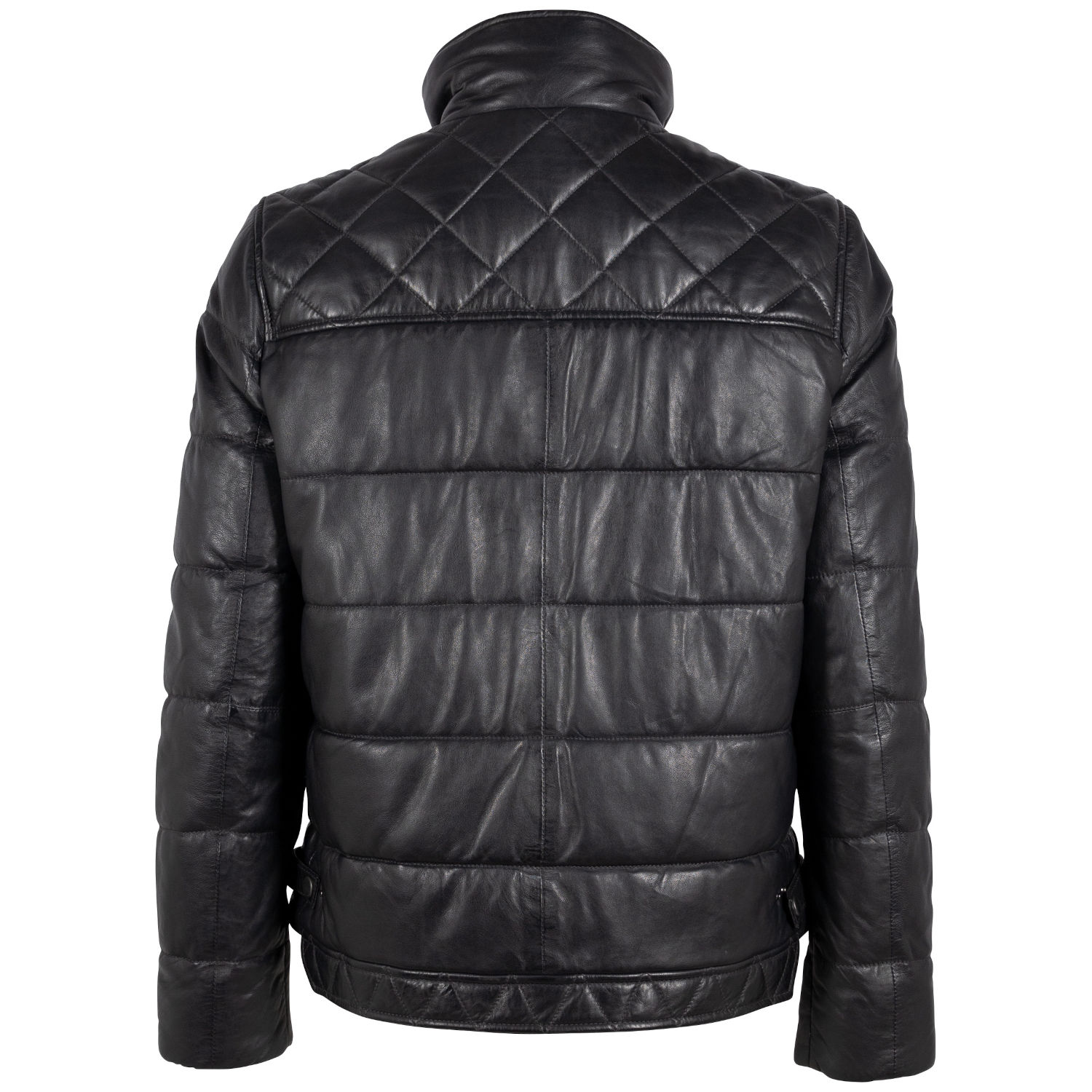 Geaca de Piele Barbati Mauritius Negru/Bleumarin GMCraigh – Black Friday