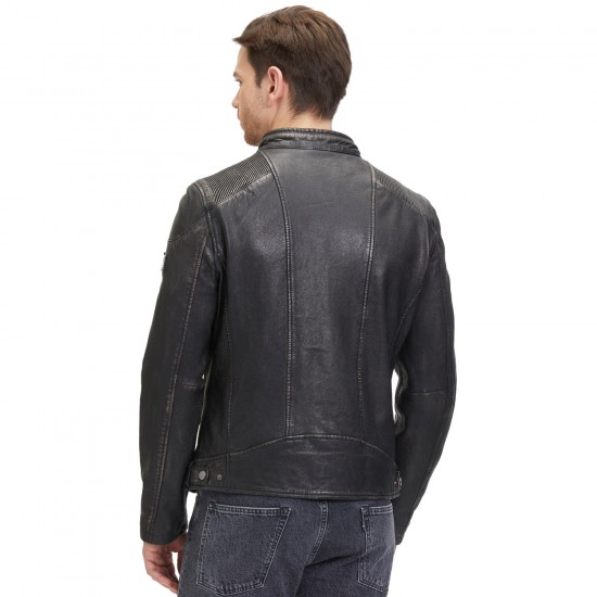 Geaca de Piele Barbati Mauritius Negru/Bej GMDerran 2