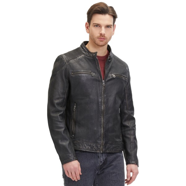 Geaca de Piele Barbati Mauritius Negru/Bej GMDerran 2