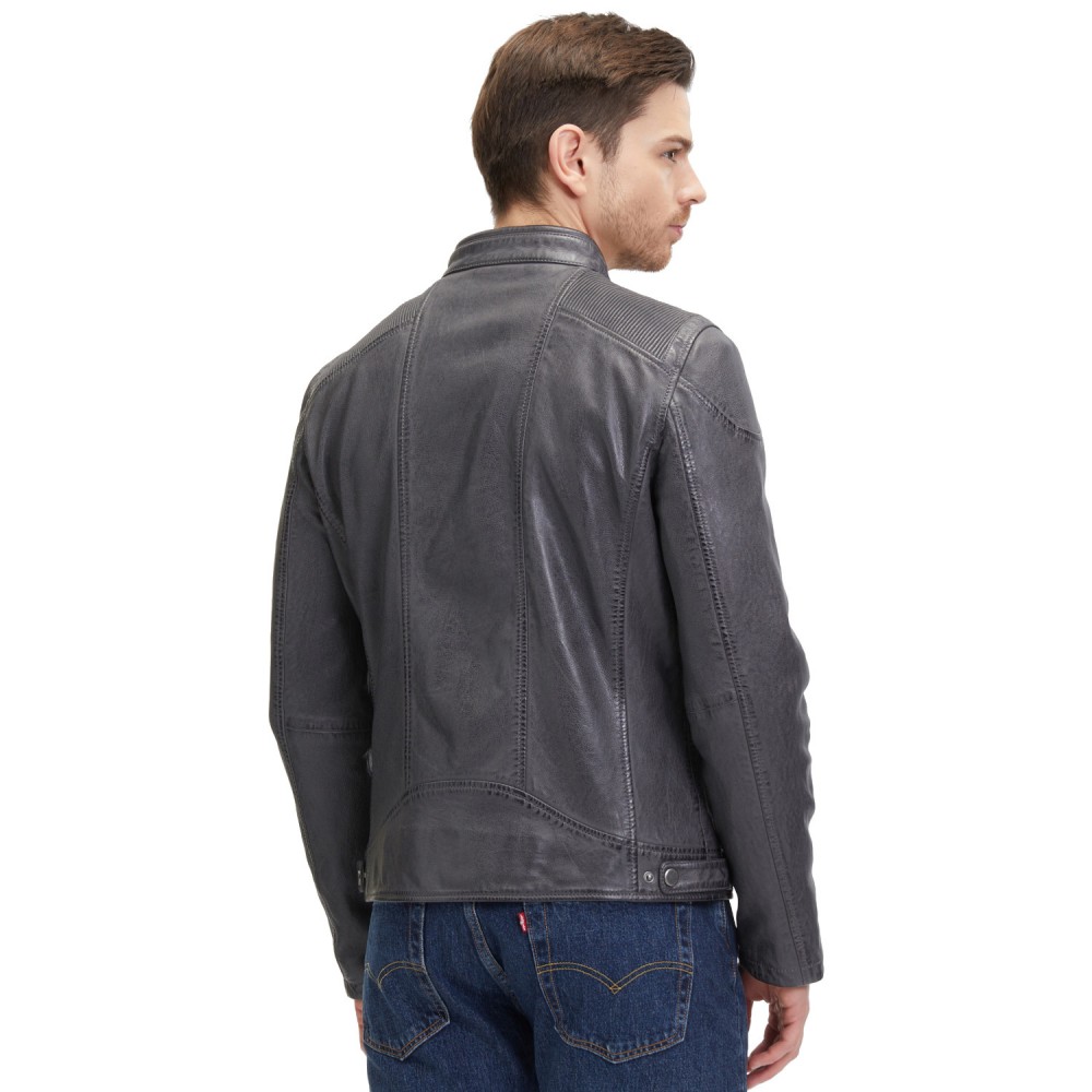Geaca de Piele Barbati Mauritius Antracit GMDerran Geaca de Piele Barbati Mauritius Antracit GMDerran - readytowear.ro