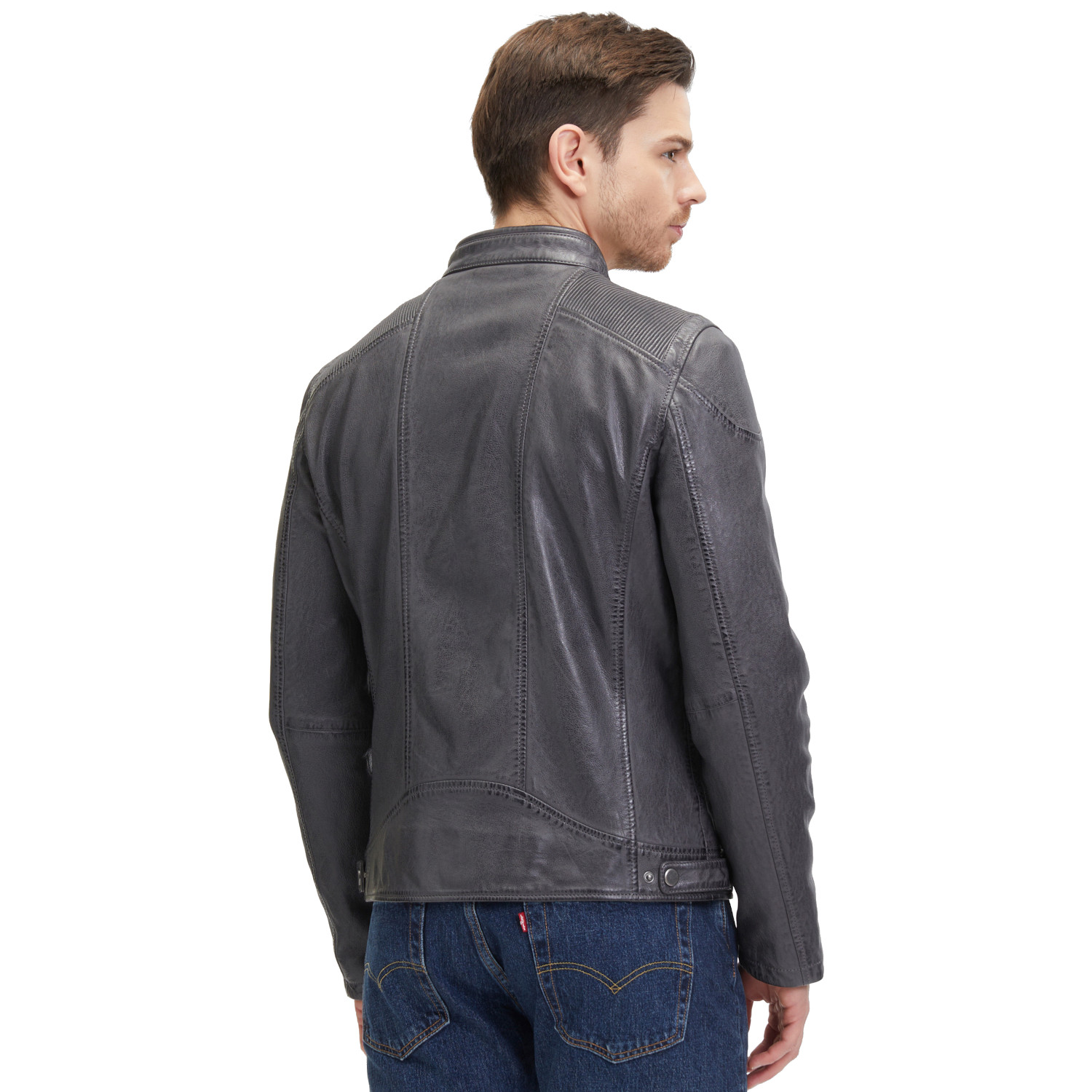 Geaca de Piele Barbati Mauritius Antracit GMDerran – Geci de Piele