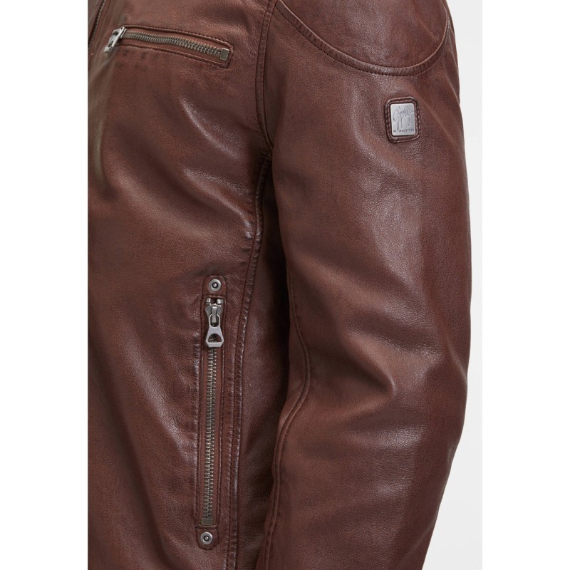 Geaca de Piele Barbati Mauritius Castanie GMDerran – Black Friday