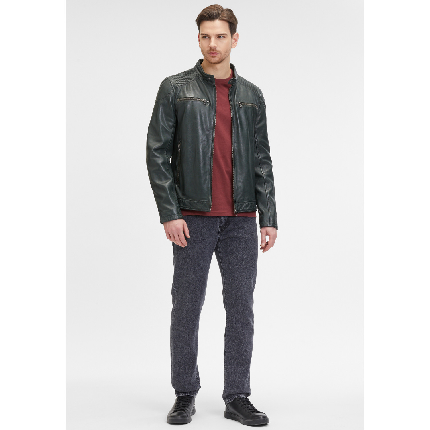 Geaca de Piele Barbati Mauritius Verde Inchis GMDerran – Geci de Piele Geaca de Piele Barbati Mauritius Verde Inchis GMDerran – Geci de Piele