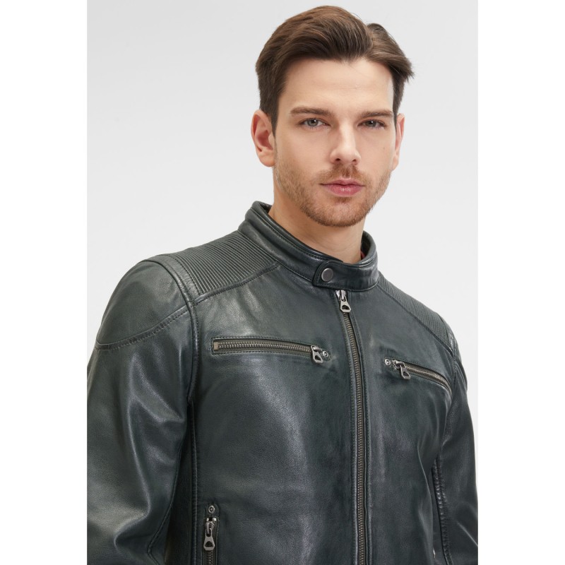 Geaca de Piele Barbati Mauritius Verde Inchis GMDerran – Geci de Piele Geaca de Piele Barbati Mauritius Verde Inchis GMDerran – Geci de Piele