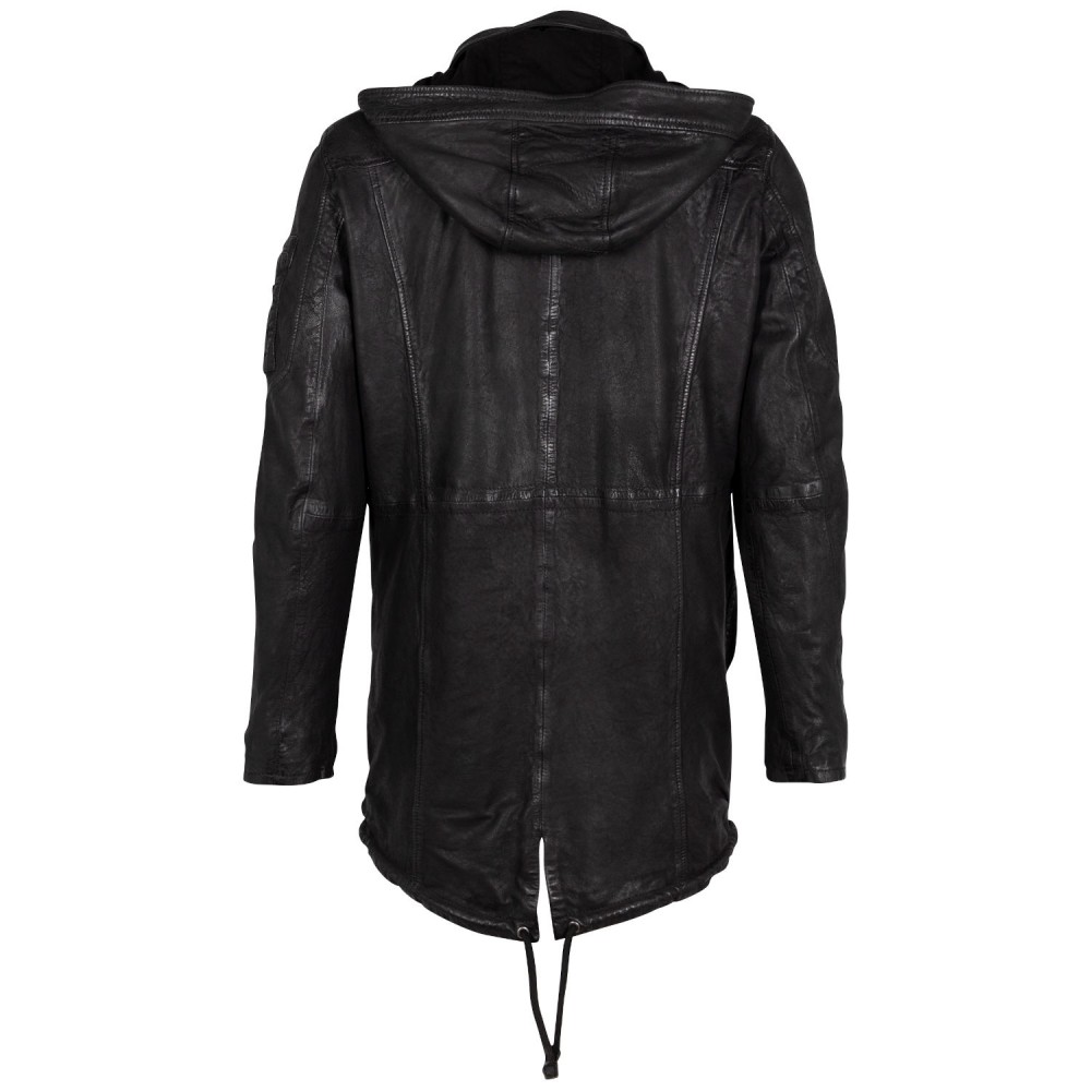 Geaca Lunga de Piele Barbati Mauritius Antracit Inchis GMElio Geaca Lunga de Piele Barbati Mauritius Antracit Inchis GMElio - readytowear.ro