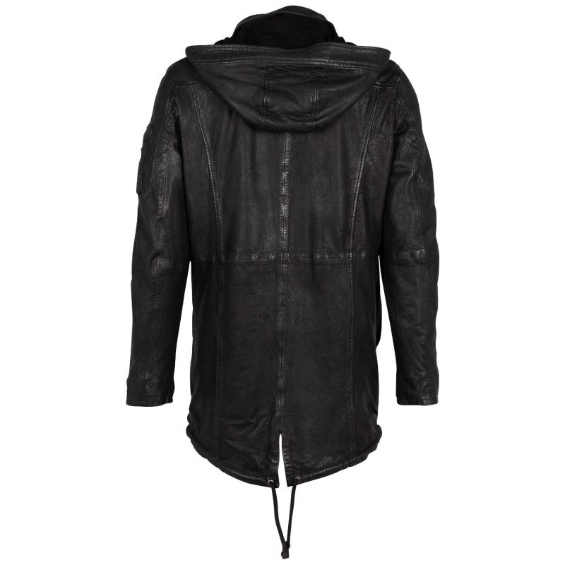 Geaca Lunga de Piele Barbati Mauritius Antracit Inchis GMElio – Black Friday