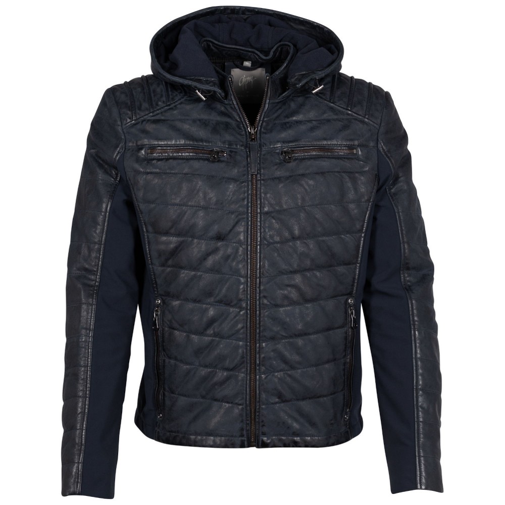 Geaca de Piele Barbati Mauritius Bleumarin GMFanno Geaca de Piele Barbati Mauritius Bleumarin GMFanno - readytowear.ro