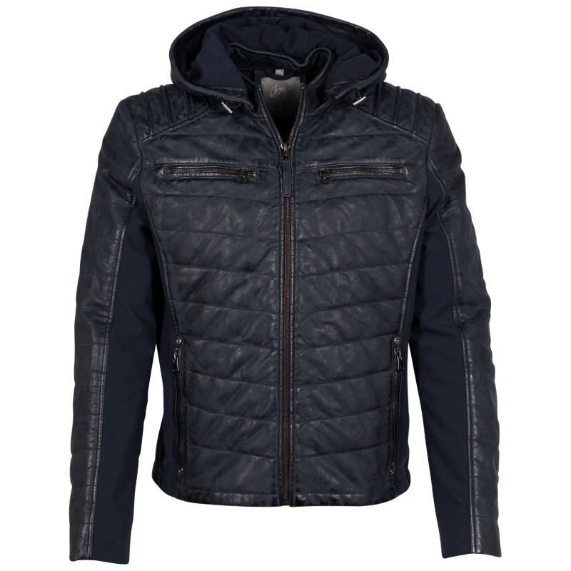 Geaca de Piele Barbati Mauritius Bleumarin GMFanno – Black Friday Geaca de Piele Barbati Mauritius Bleumarin GMFanno – Black Friday