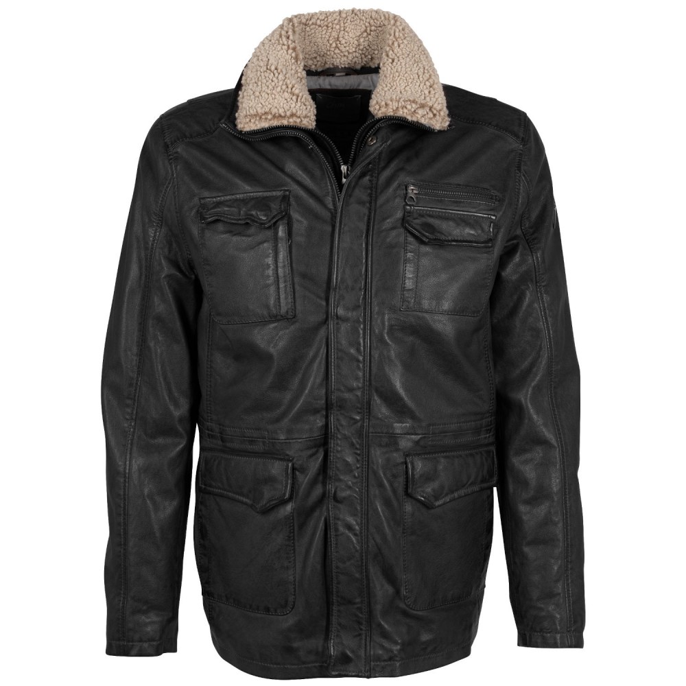 Geaca de Piele Barbati Mauritius Neagra GMJaeff Geaca de Piele Barbati Mauritius Neagra GMJaeff - readytowear.ro