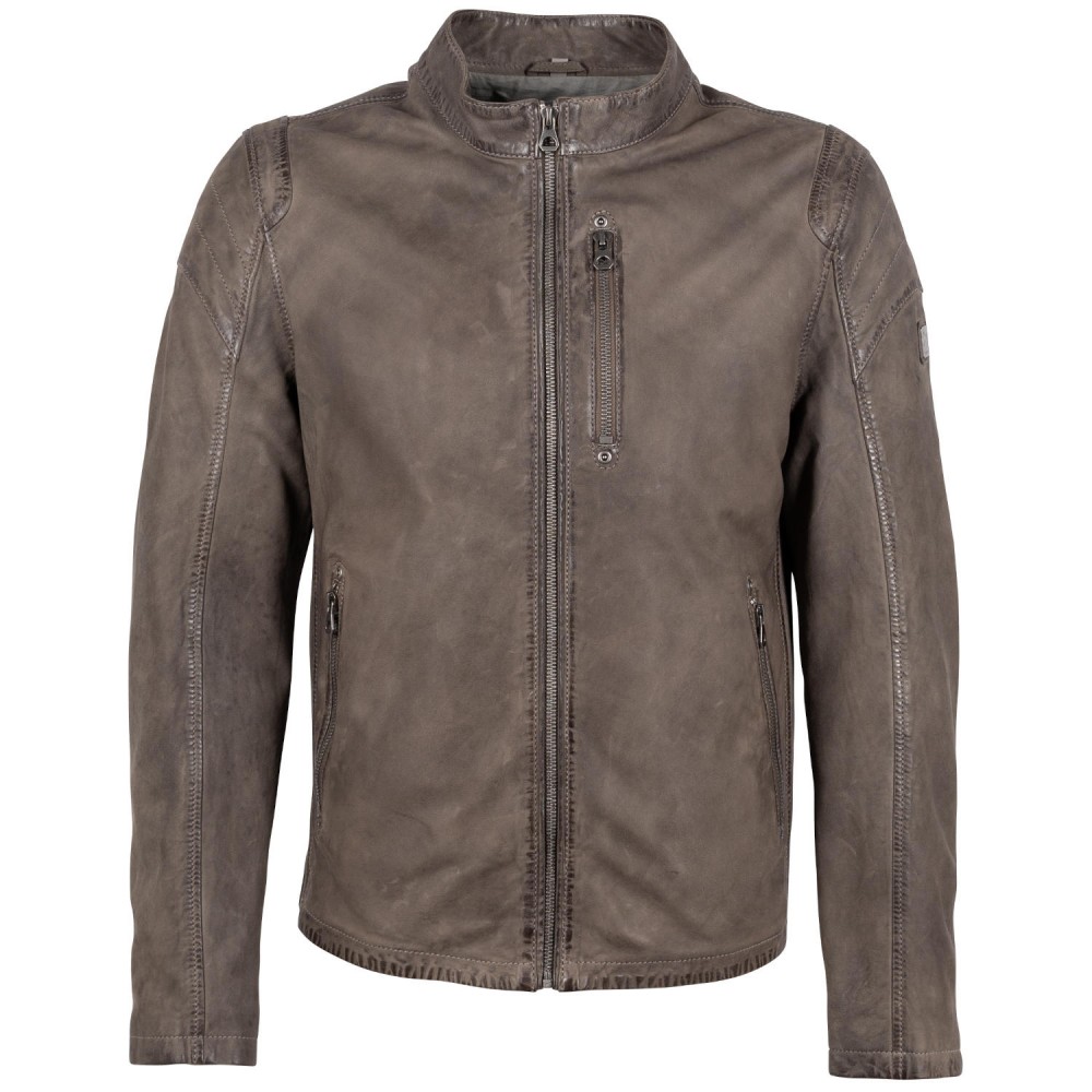 Geaca de Piele Barbati Mauritius Gri Inchis GMJenko Geaca de Piele Barbati Mauritius Gri Inchis GMJenko - readytowear.ro