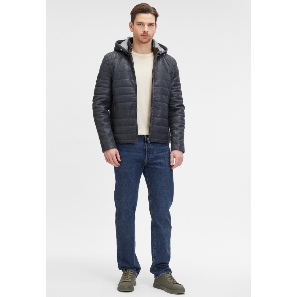 Geaca de Piele Barbati Mauritius Albastru Inchis GMLyman Geaca de Piele Barbati Mauritius Albastru Inchis GMLyman - readytowear.ro