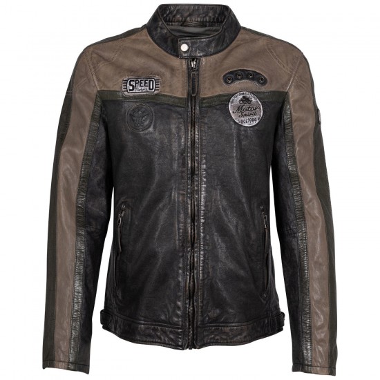 Geaca de Piele Barbati Mauritius Neagra GMNigel 2