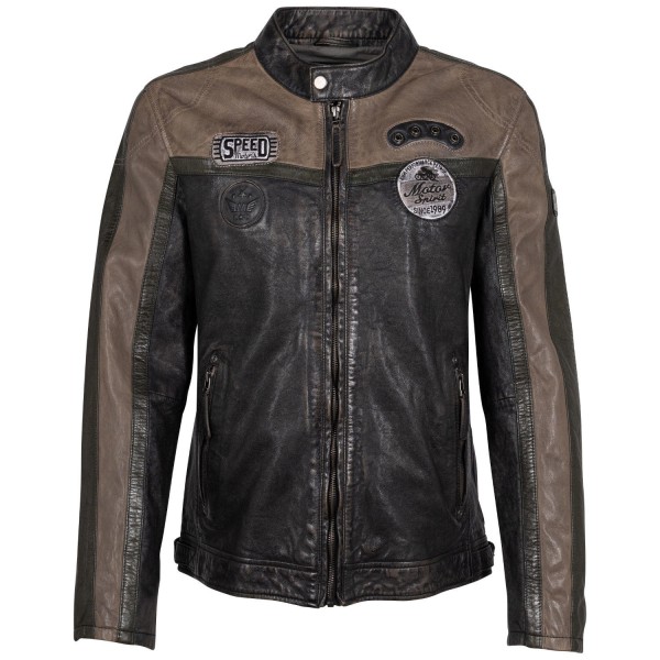 Geaca de Piele Barbati Mauritius Neagra GMNigel 2