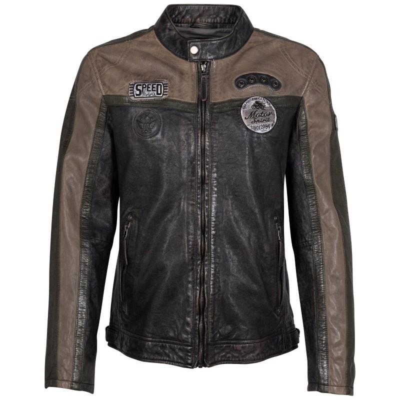 Geaca de Piele Barbati Mauritius Neagra GMNigel 2 – Black Friday