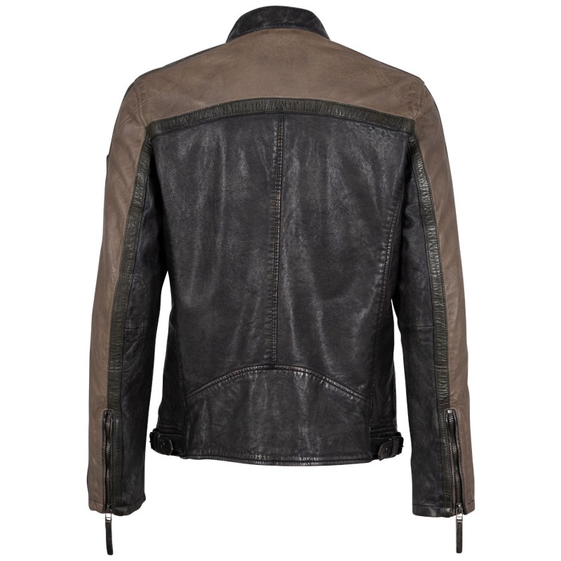 Geaca de Piele Barbati Mauritius Neagra GMNigel 2 – Black Friday