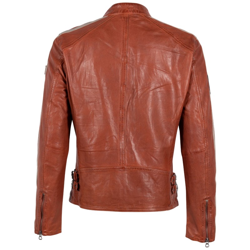 Geaca de Piele Barbati Mauritius Rosu Inchis GMRalley – Black Friday