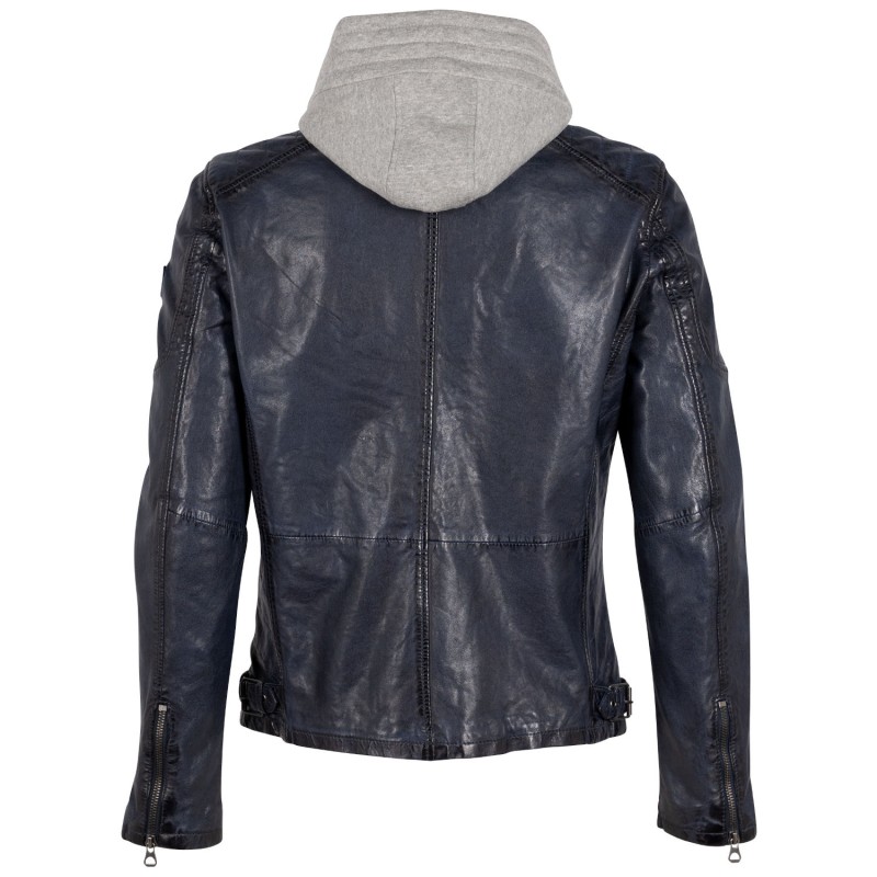 Geaca de Piele Barbati Mauritius Albastru Inchis GMRayco – Geci de Piele