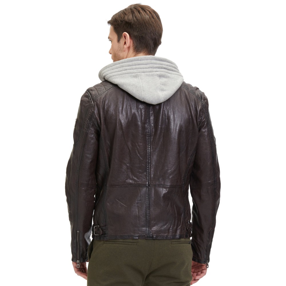 Geaca de Piele Barbati Mauritius Castanie GMRayco Geaca de Piele Barbati Mauritius Castanie GMRayco - readytowear.ro