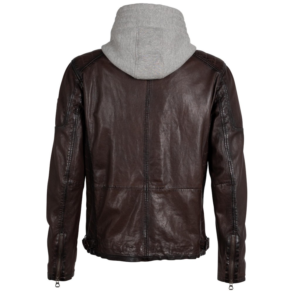 Geaca de Piele Barbati Mauritius Castanie GMRayco Geaca de Piele Barbati Mauritius Castanie GMRayco - readytowear.ro