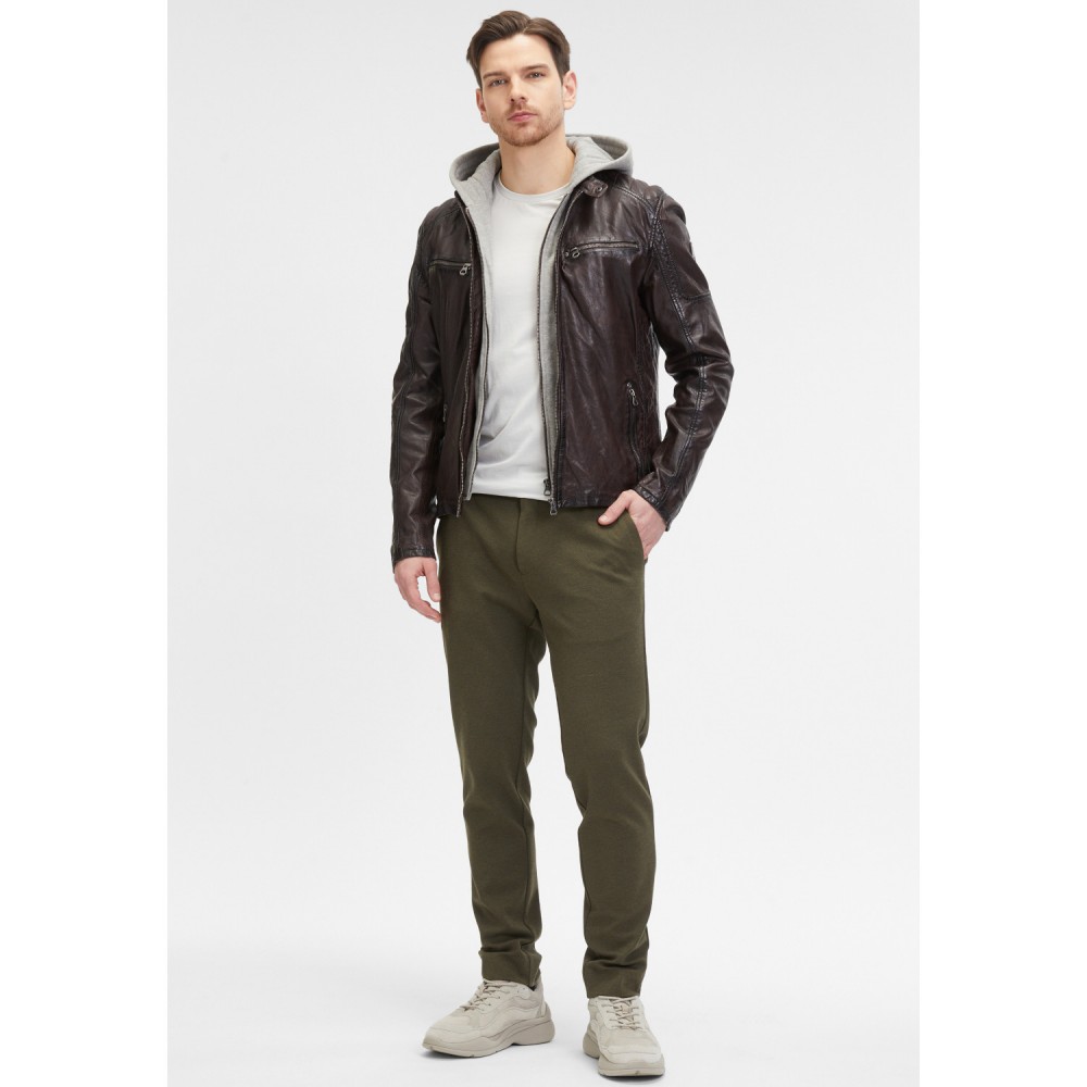 Geaca de Piele Barbati Mauritius Castanie GMRayco Geaca de Piele Barbati Mauritius Castanie GMRayco - readytowear.ro