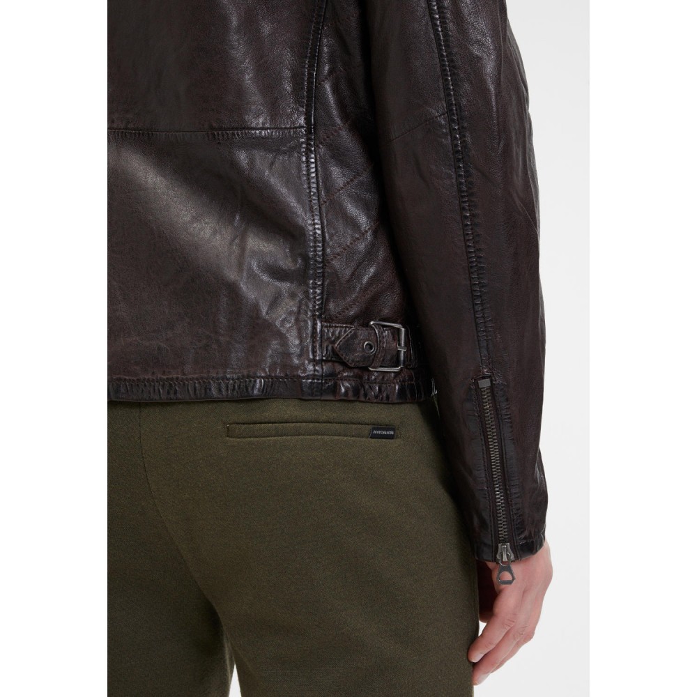 Geaca de Piele Barbati Mauritius Castanie GMRayco Geaca de Piele Barbati Mauritius Castanie GMRayco - readytowear.ro