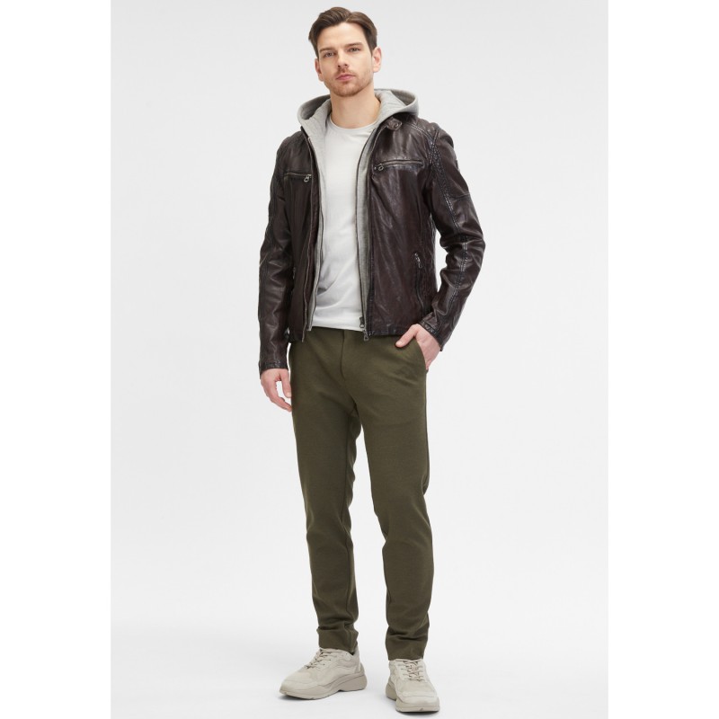 Geaca de Piele Barbati Mauritius Castanie GMRayco – Geci de Piele