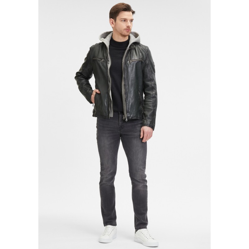 Geaca de Piele Barbati Mauritius Verde Inchis GMRayco – Geci de Piele