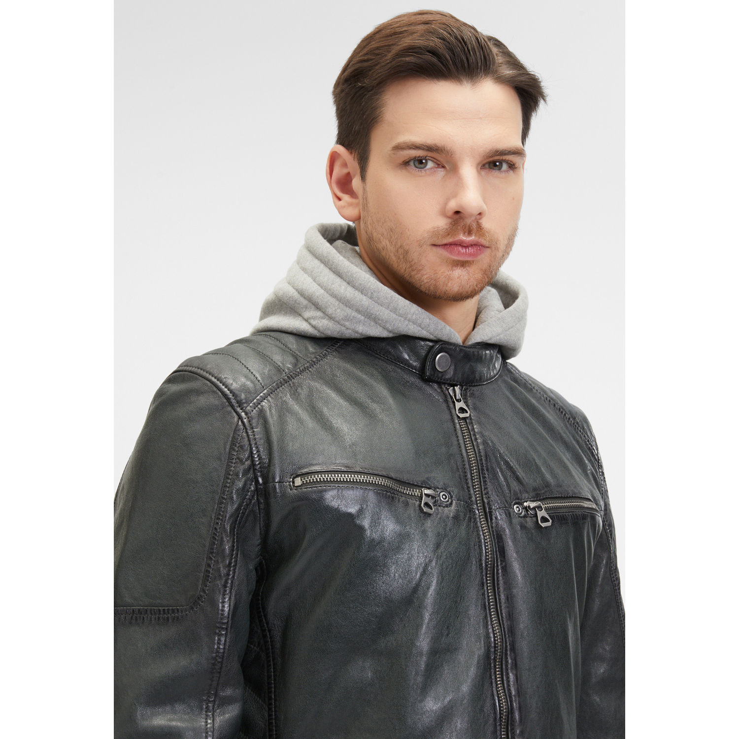 Geaca de Piele Barbati Mauritius Verde Inchis GMRayco – Black Friday