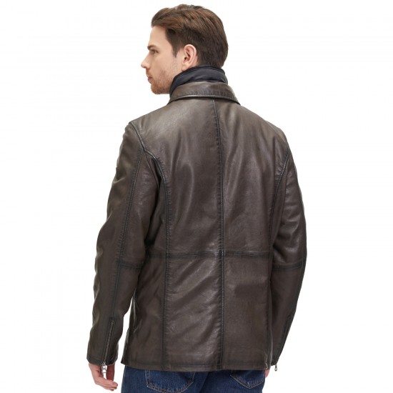 Geaca de Piele Barbati Mauritius Maro Inchis GMSantfort Geaca de Piele Barbati Mauritius Maro Inchis GMSantfort