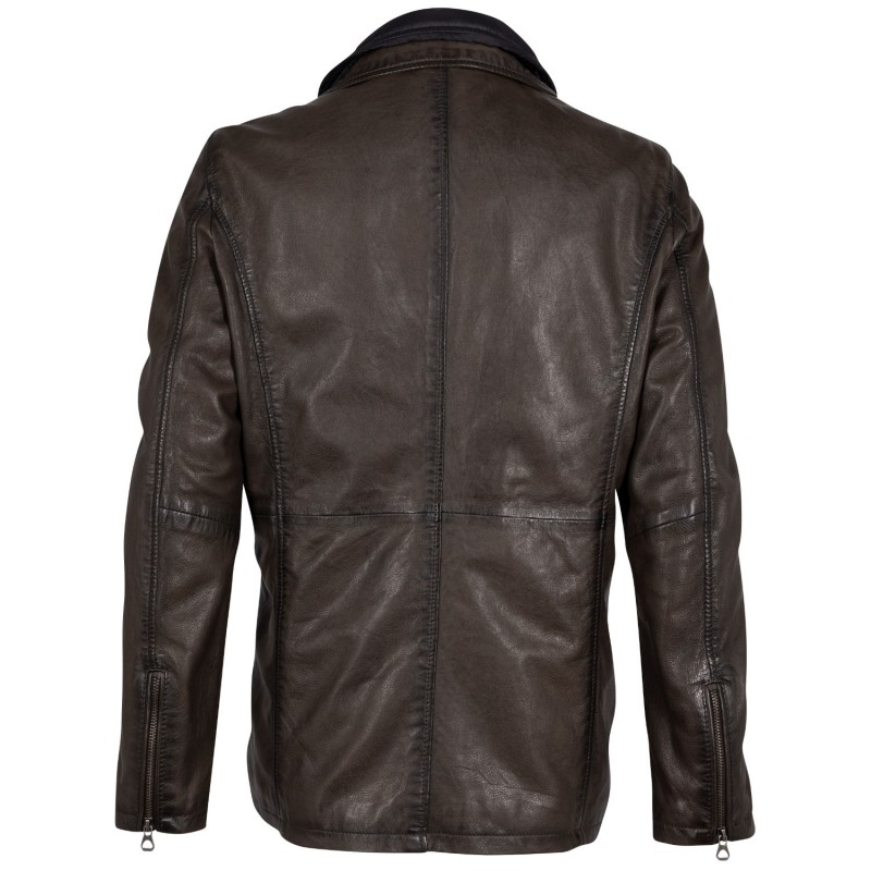 Geaca de Piele Barbati Mauritius Maro Inchis GMSantfort – Black Friday