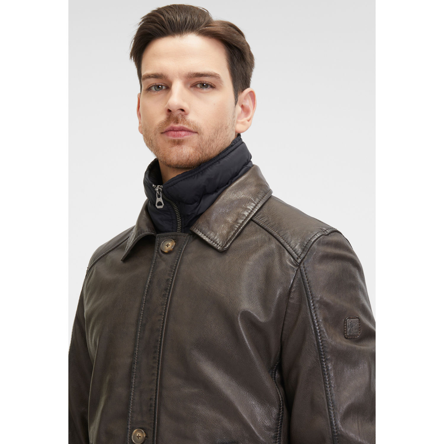 Geaca de Piele Barbati Mauritius Maro Inchis GMSantfort – Black Friday