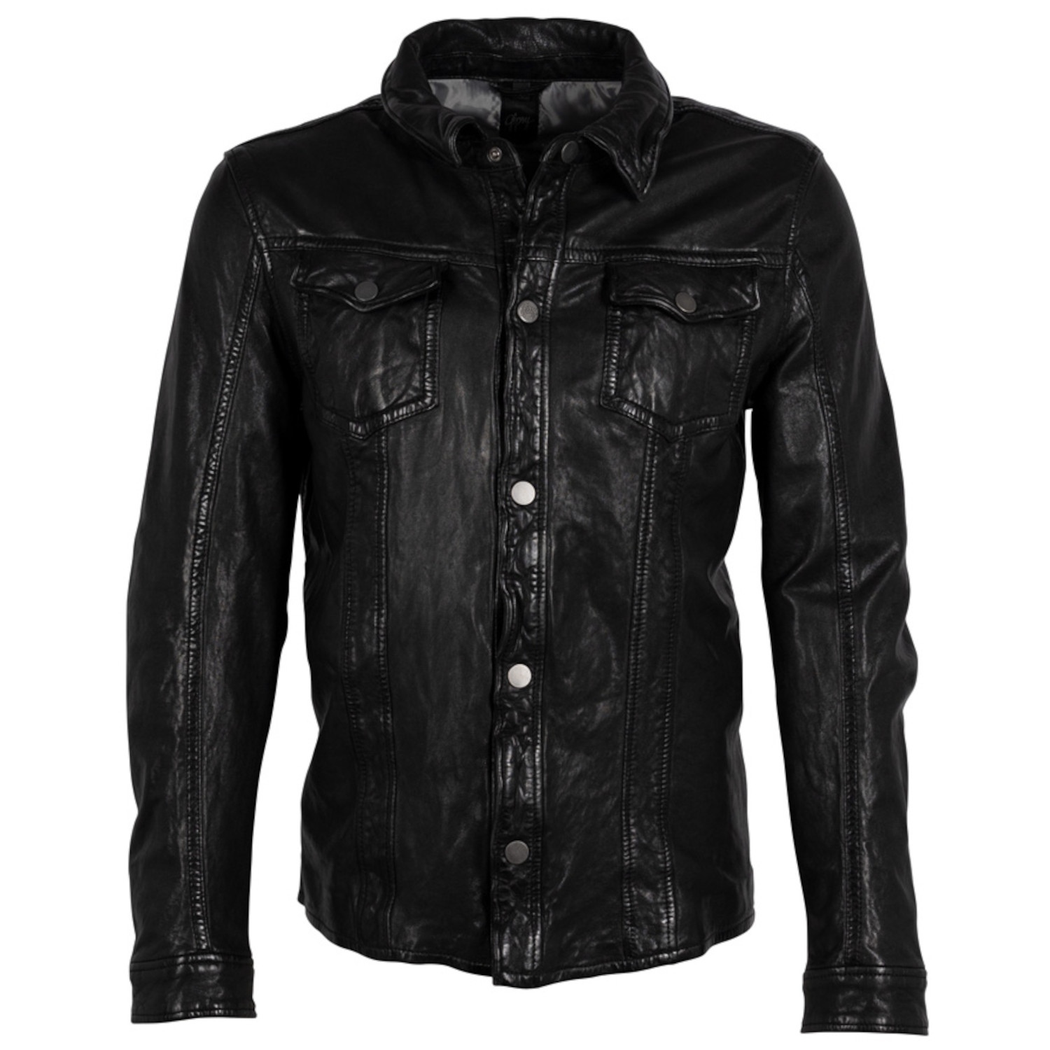 Camasa de Piele Barbati Mauritius Negru/Bleumarin GMSedro – Black Friday