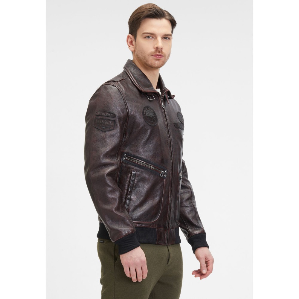 Geaca de Piele Barbati Mauritius Maro GMStarpilot Geaca de Piele Barbati Mauritius Maro GMStarpilot - readytowear.ro