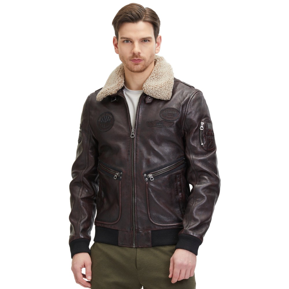 Geaca de Piele Barbati Mauritius Maro GMStarpilot Geaca de Piele Barbati Mauritius Maro GMStarpilot - readytowear.ro