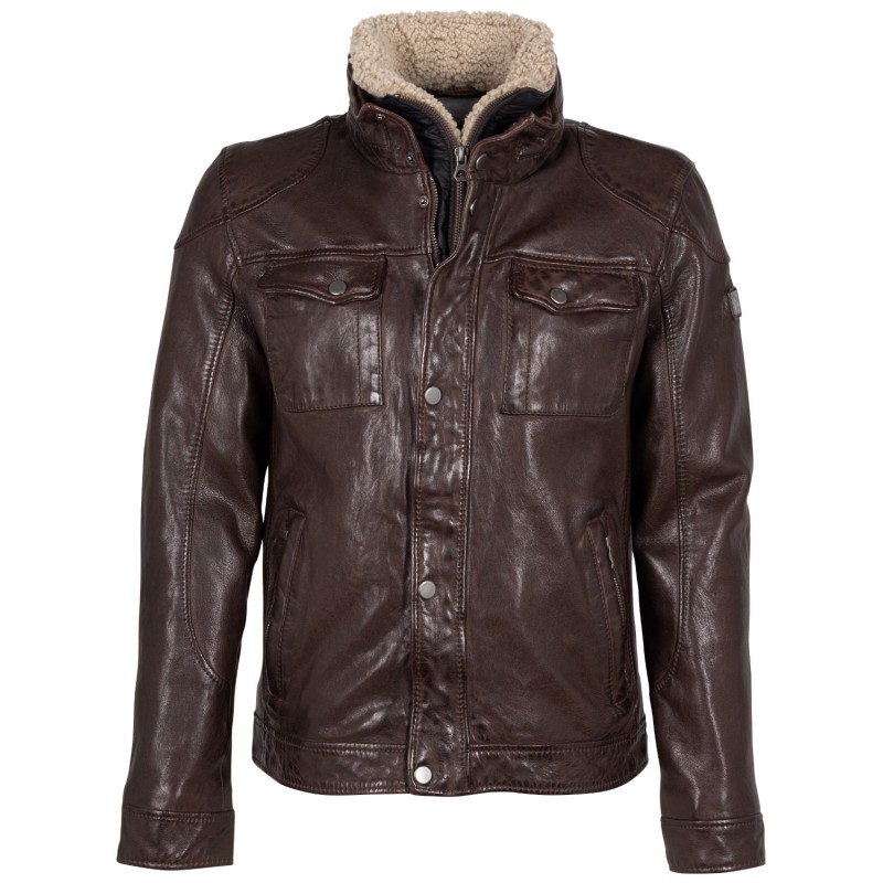 Geaca de Piele Barbati Mauritius Maro Rosiatic GMTalton – Geci de Piele